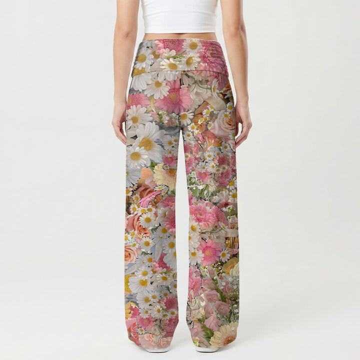 Christianartworkshop Blush Floral Jesus Loves You Palazzo Wide Leg Pants - image 2