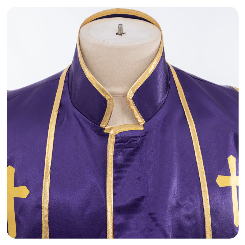 Christianartworkshop Traditional Pastor Robe With Vertical Cross Accents And Sleeve Trim Clergy Robe - image 22