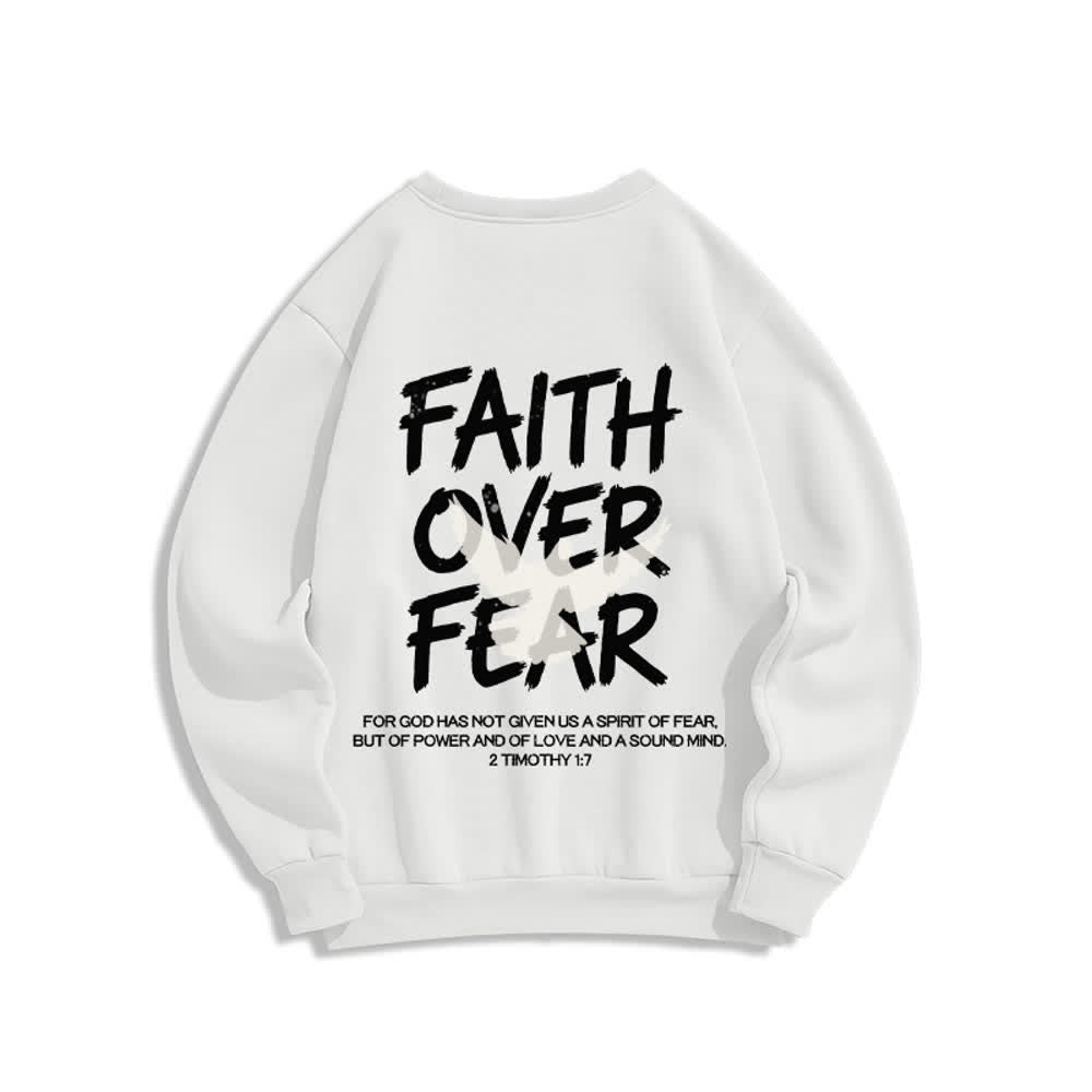Christianartworkshop Faith Over Fear Dove Graphic Oversized Crewneck Sweatshirt - image 4