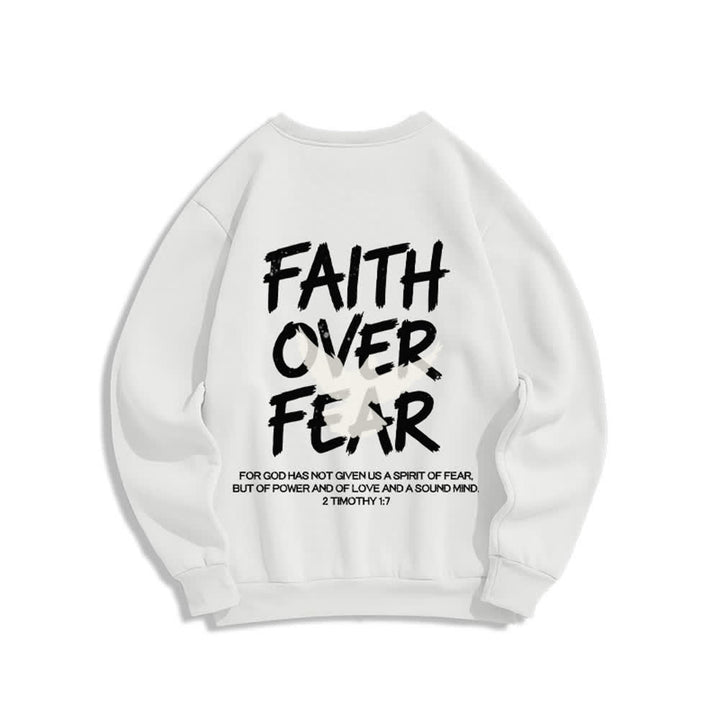 Christianartworkshop Faith Over Fear Dove Graphic Oversized Crewneck Sweatshirt - image 4