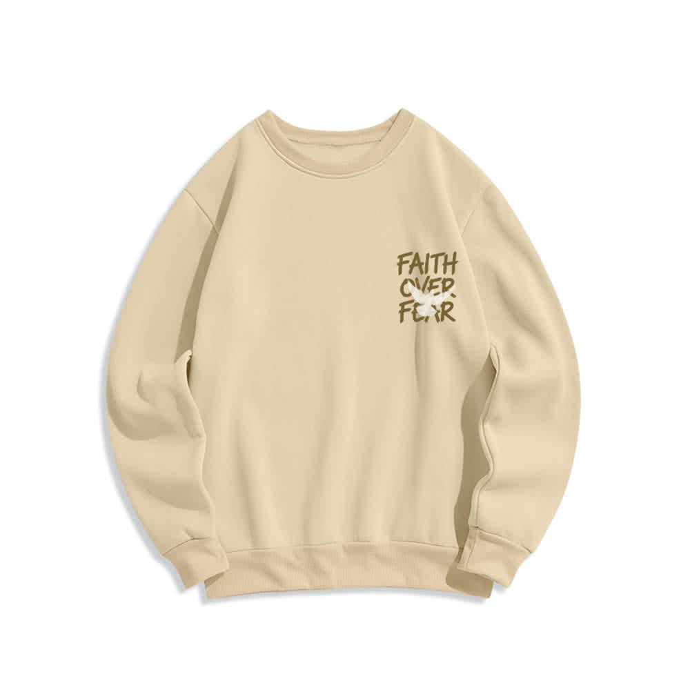 Christianartworkshop Faith Over Fear Dove Graphic Oversized Crewneck Sweatshirt - image 2