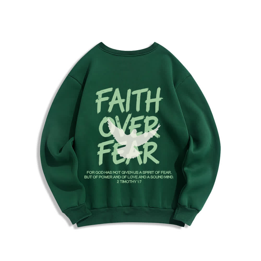 Christianartworkshop Faith Over Fear Dove Graphic Oversized Crewneck Sweatshirt - image 16