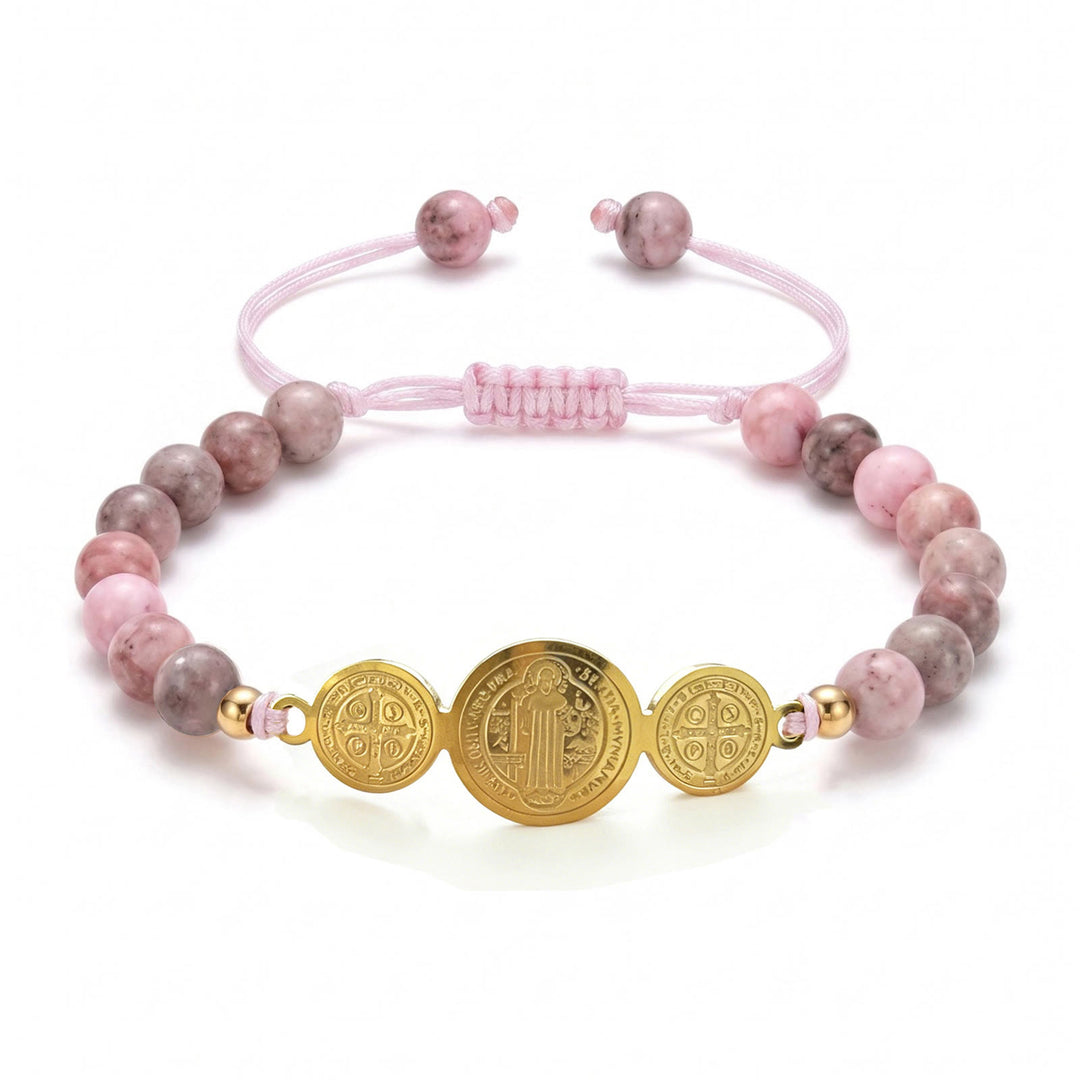 Christianartworkshop Slip Knot Adjustable Saint Beaded Bracelet Emblem Of Timeless Sacred Shelter - image 3