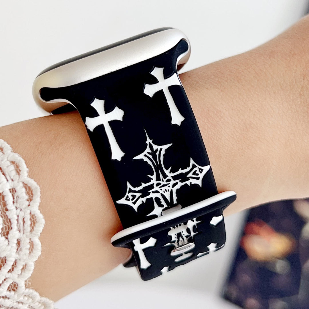 Christianartworkshop Gothic‑Style Multi‑Cross Silicone Watch Strap (Watch Not Included): Talisman Of Timeless Heavenly Grace - image 14