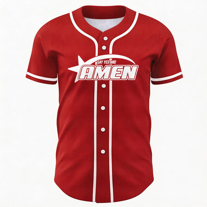 Christianartworkshop Amen Black And White Team Baseball Jersey - image 16
