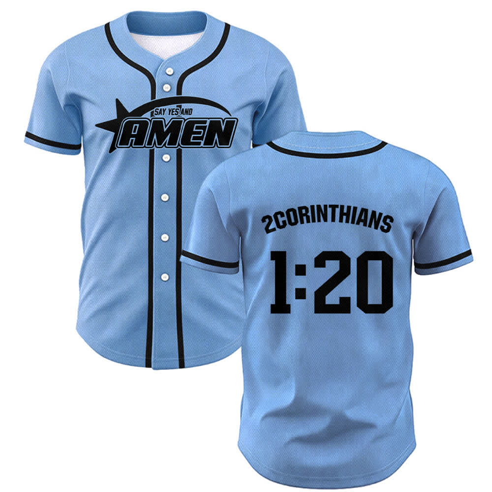 Christianartworkshop Amen Black And White Team Baseball Jersey - Blue - 5XL - image 28