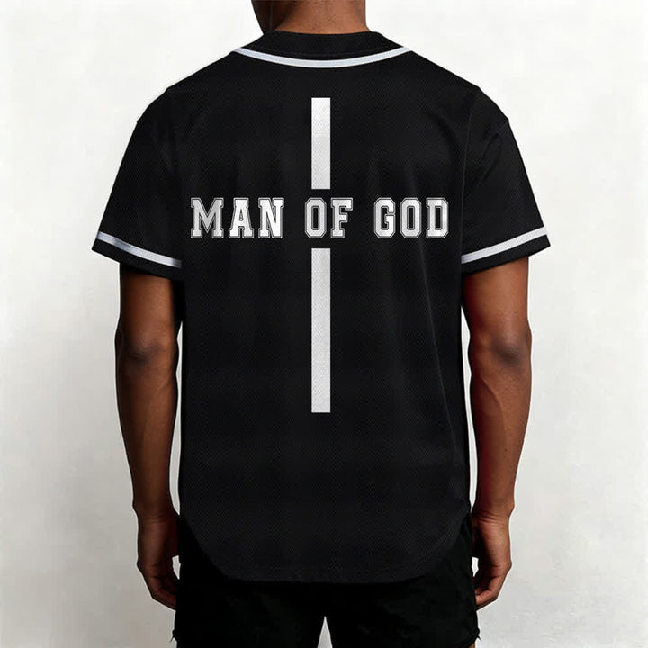 Christianartworkshop Man Of God Varsity Mesh Button Up Baseball Jersey - image 12