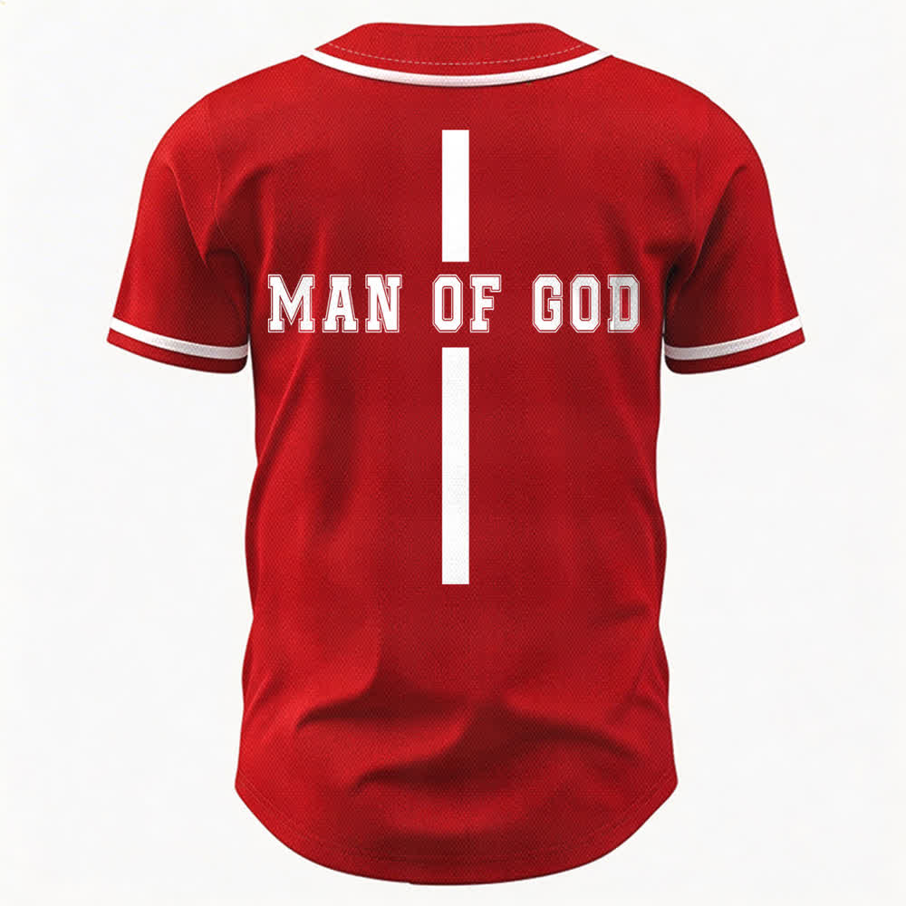 Christianartworkshop Man Of God Varsity Mesh Button Up Baseball Jersey - image 15