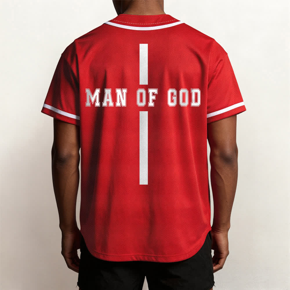 Christianartworkshop Man Of God Varsity Mesh Button Up Baseball Jersey - image 19