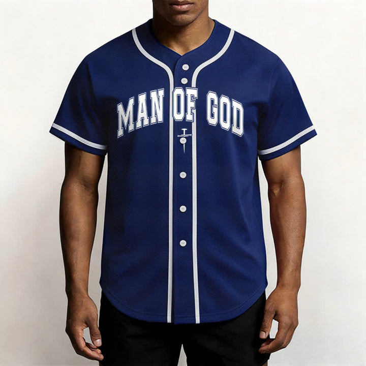 Christianartworkshop Man Of God Varsity Mesh Button Up Baseball Jersey - image 55