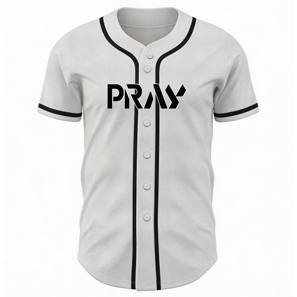 Christianartworkshop Pray Tap My Shoulder Message Baseball Jersey - image 2
