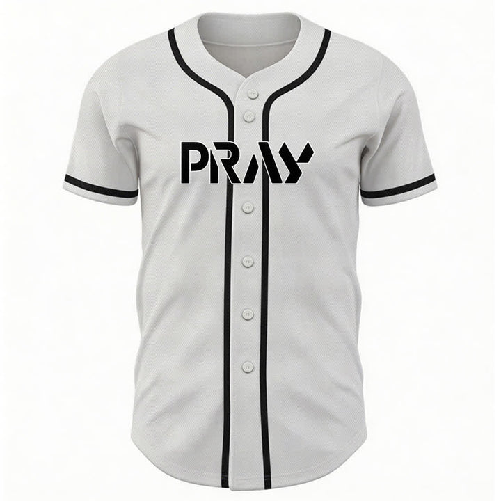 Christianartworkshop Pray Tap My Shoulder Message Baseball Jersey - image 2