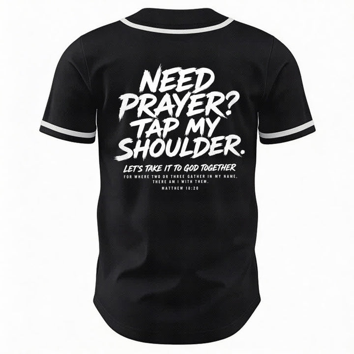 Christianartworkshop Pray Tap My Shoulder Message Baseball Jersey - image 8