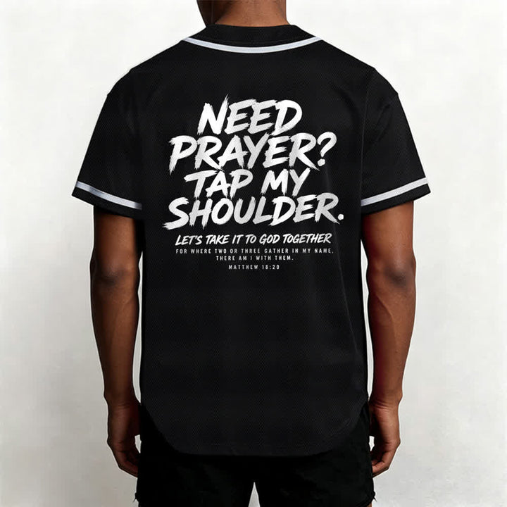 Christianartworkshop Pray Tap My Shoulder Message Baseball Jersey - image 12