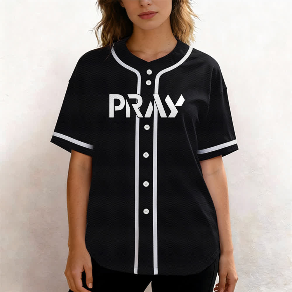 Christianartworkshop Pray Tap My Shoulder Message Baseball Jersey - image 11