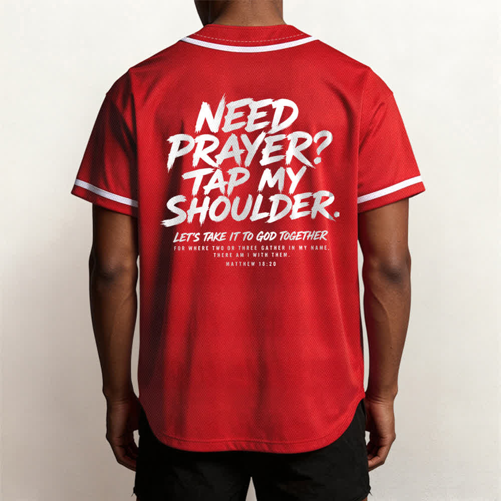 Christianartworkshop Pray Tap My Shoulder Message Baseball Jersey - image 19