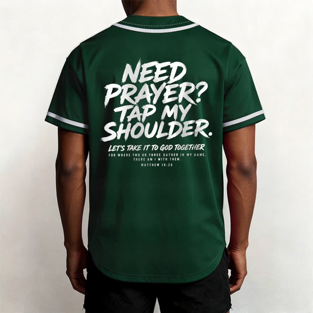 Christianartworkshop Pray Tap My Shoulder Message Baseball Jersey - image 40