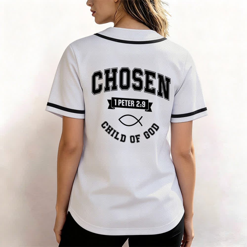 Christianartworkshop Team Jesus Chosen Mesh Baseball Jersey - image 3