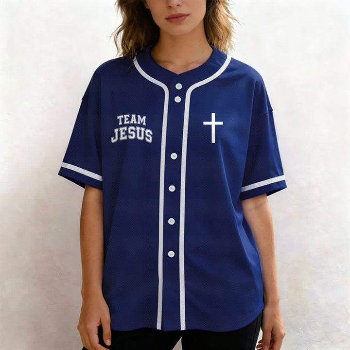 Christianartworkshop Team Jesus Chosen Mesh Baseball Jersey - image 46