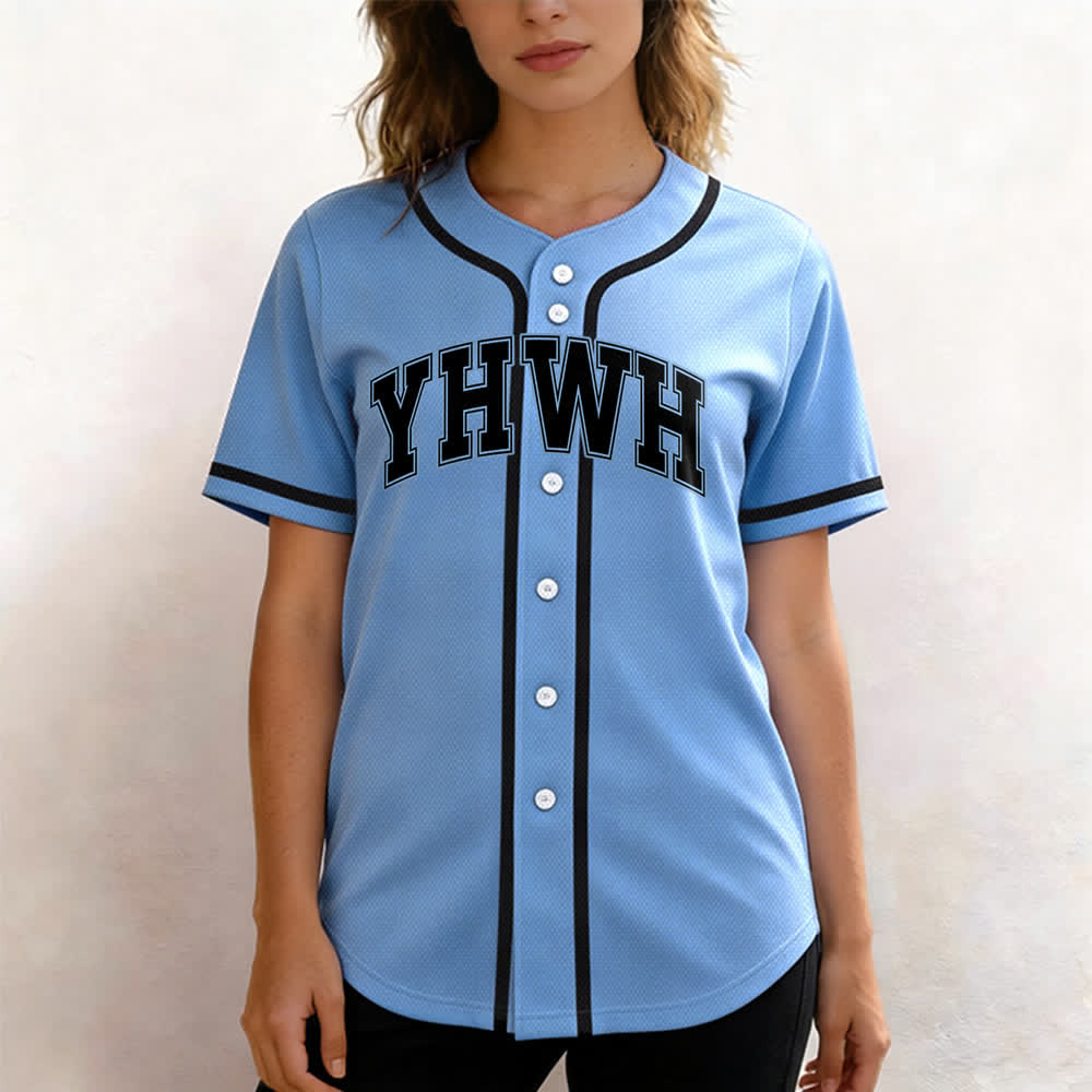 Christianartworkshop YHWH Varsity Button Front Baseball Jersey - image 19