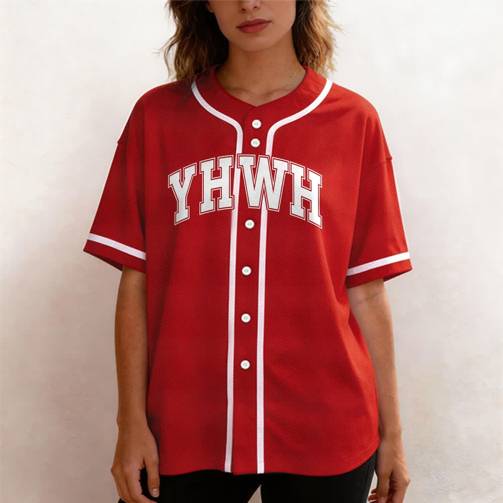 Christianartworkshop YHWH Varsity Button Front Baseball Jersey - image 22
