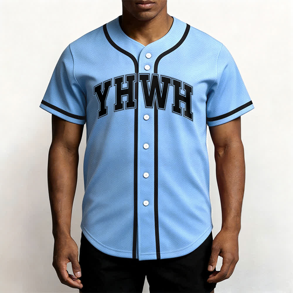 Christianartworkshop YHWH Varsity Button Front Baseball Jersey - image 20