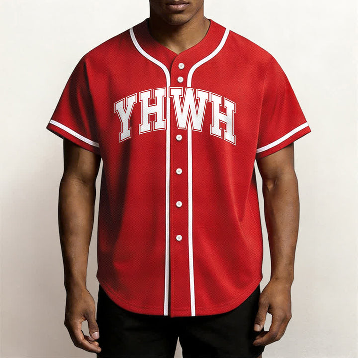 Christianartworkshop YHWH Varsity Button Front Baseball Jersey - image 23