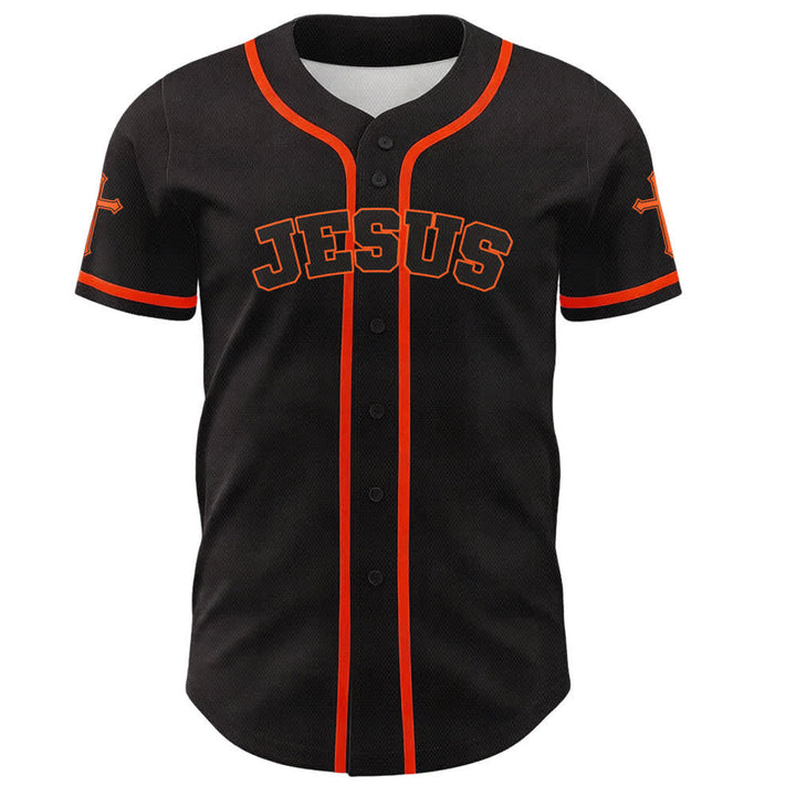 Christianartworkshop Jesus Lion Armor Black Button Up Baseball Jersey - image 23