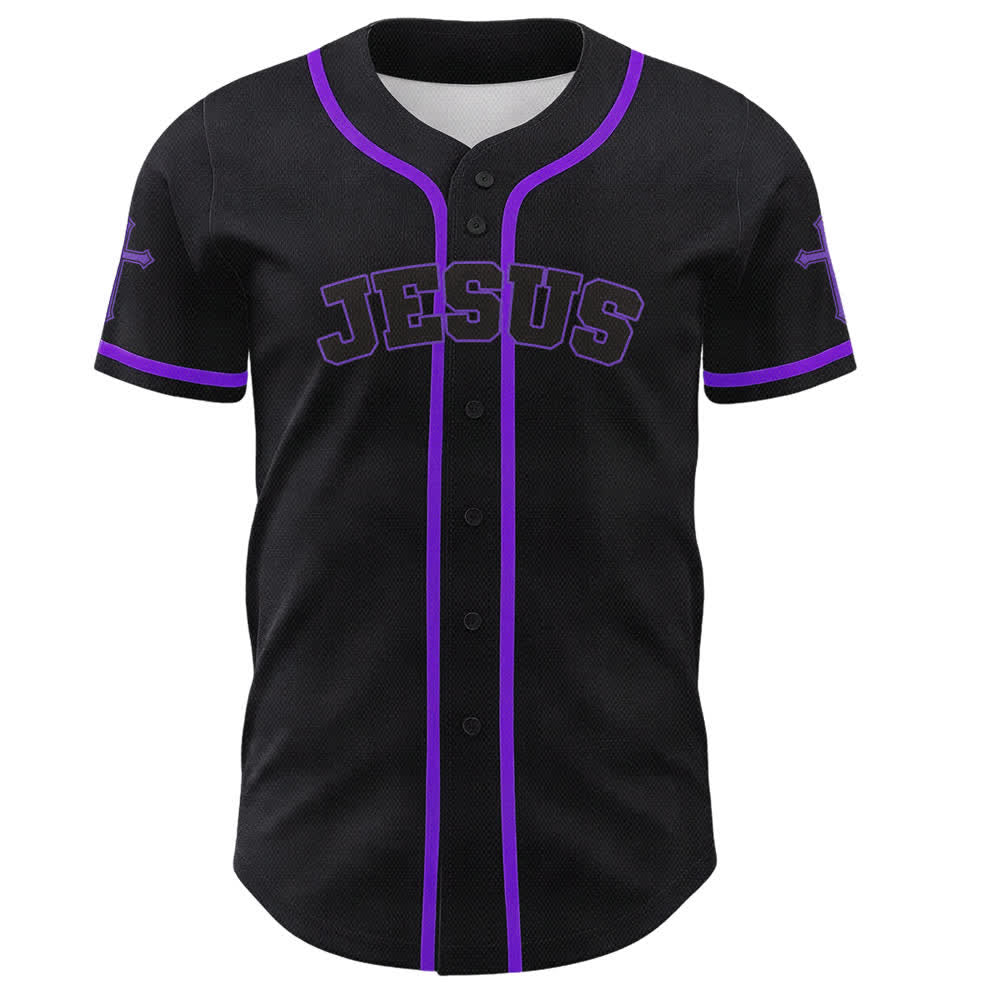 Christianartworkshop Jesus Lion Armor Black Button Up Baseball Jersey - image 58