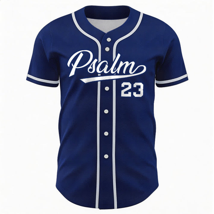Christianartworkshop Psalm 23 Navy Scripture Team Baseball Jersey - image 2