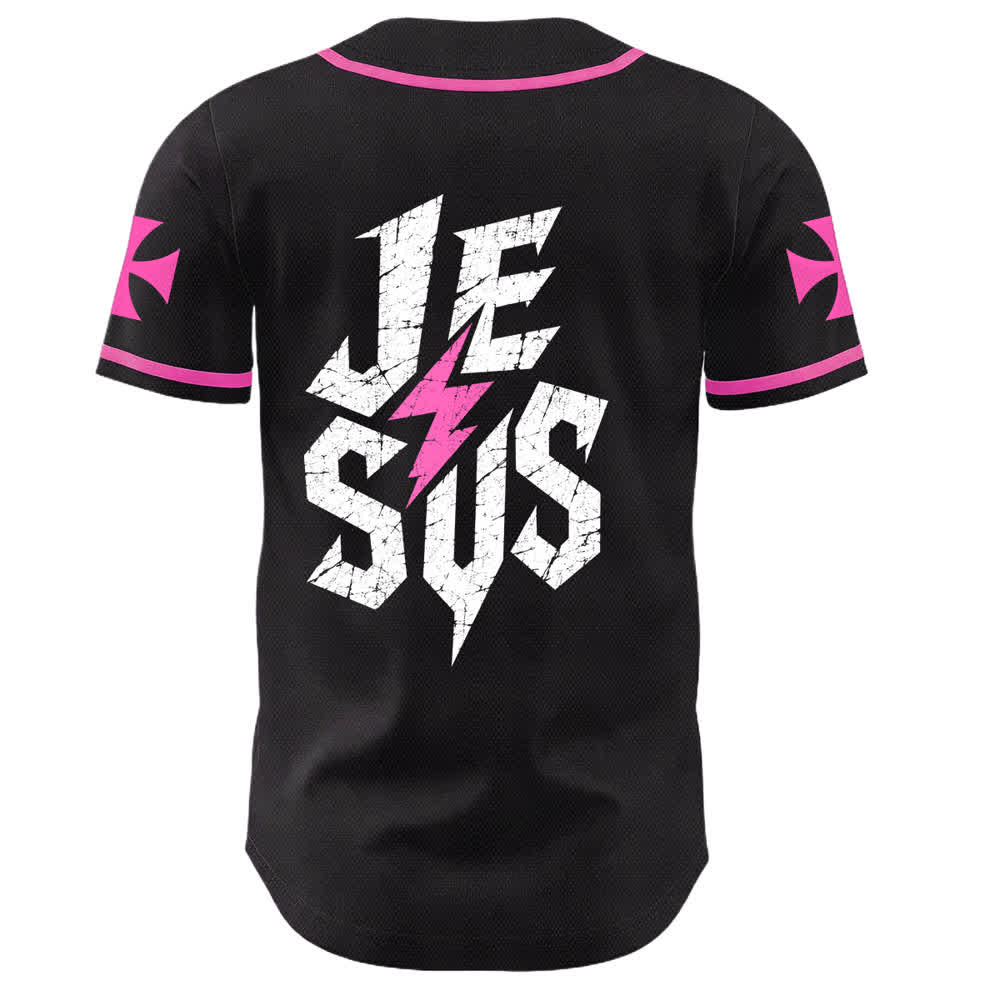 Christianartworkshop Jesus Highway To Heaven Distressed Black Baseball Jersey - image 43