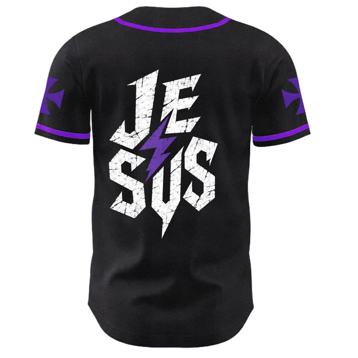 Christianartworkshop Jesus Highway To Heaven Distressed Black Baseball Jersey - image 57