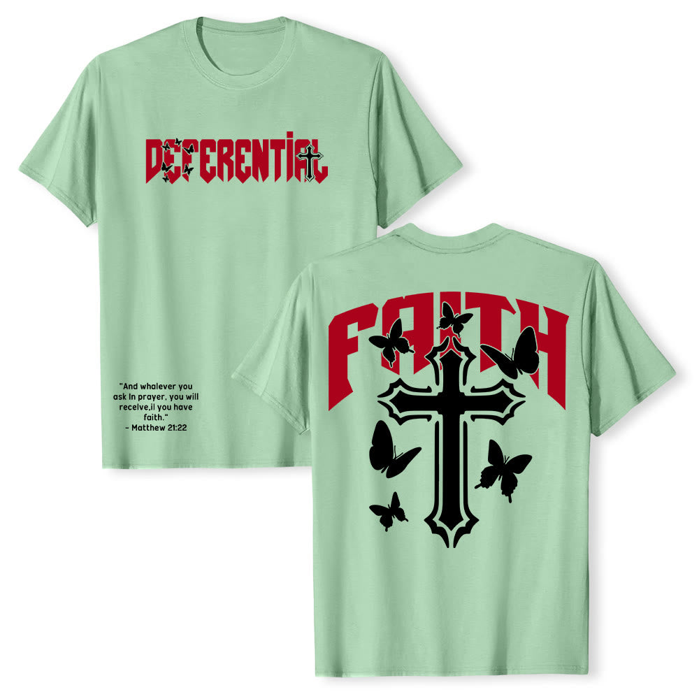 Christianartworkshop "FAITH" Short Sleeve T-shirt - Light Green - 2XL - image 12