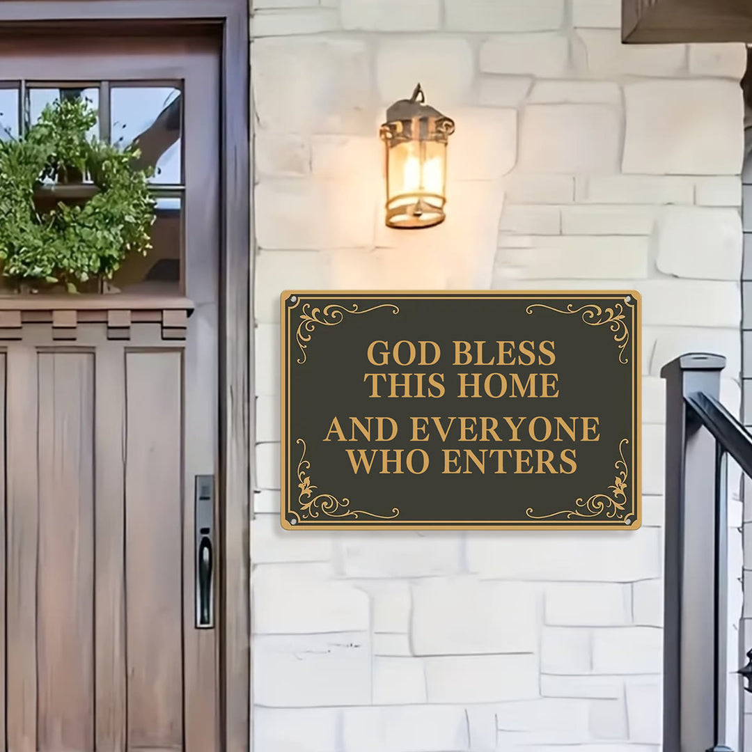 Christianartworkshop Ornate Border Scripture Metal Wall Decor: Token of Abiding Celestial Blessing - image 0