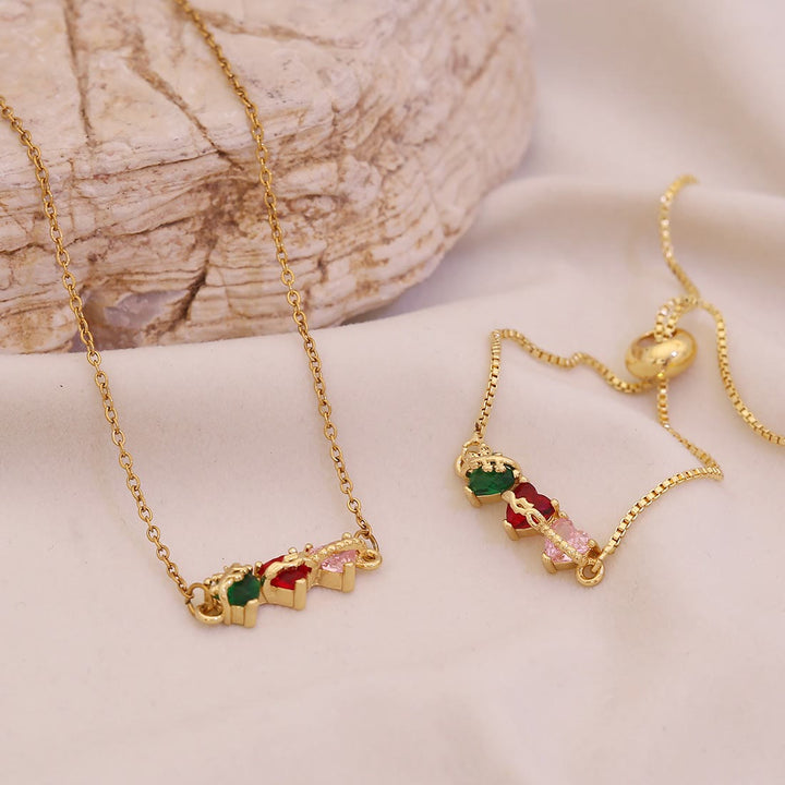 Christianartworkshop Trio Connected Heart Gem Jewelry Set: Token of Unbroken Celestial Bond - image 1