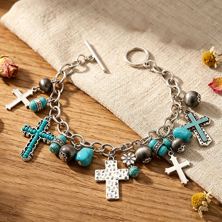 Christianartworkshop Timeless Bohemian Cross Bead Bracelet & Car Charm: Token of Enduring Heavenly Peace - image 5