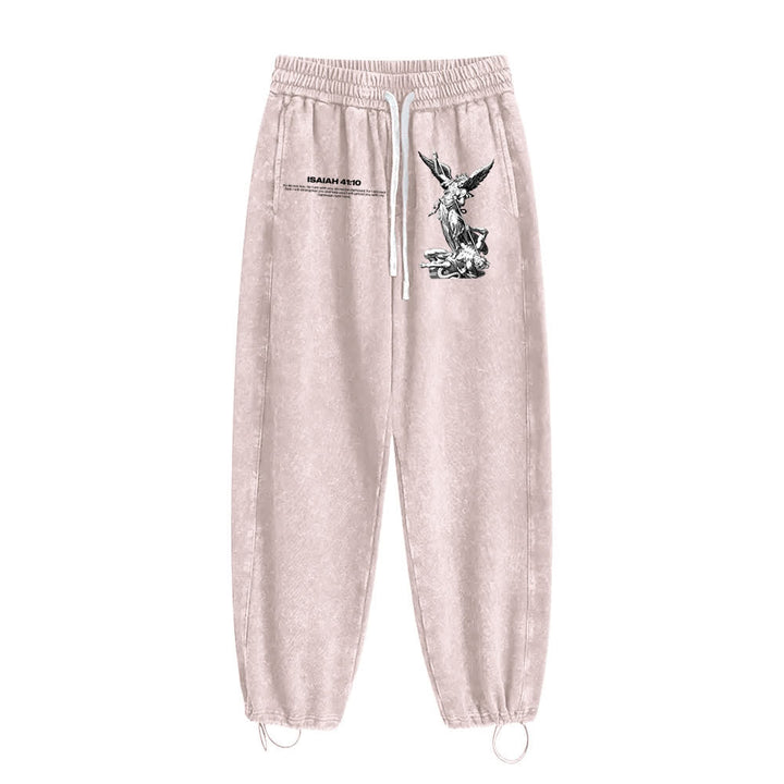 Christianartworkshop Archangel Michael Isaiah 41:10 Statement Washed Sweatpants - image 16
