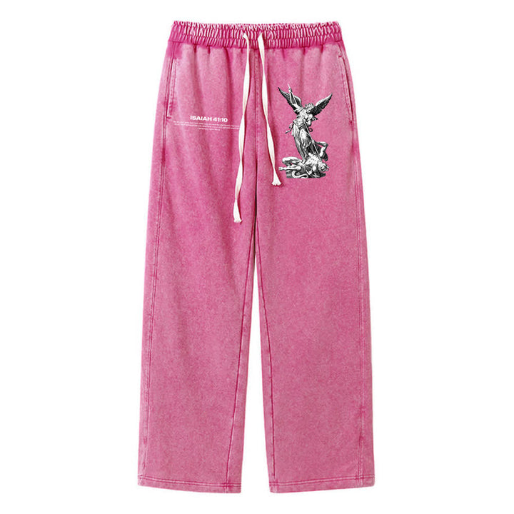Christianartworkshop Archangel Michael Isaiah 41:10 Statement Washed Sweatpants - Rose - XL - image 12