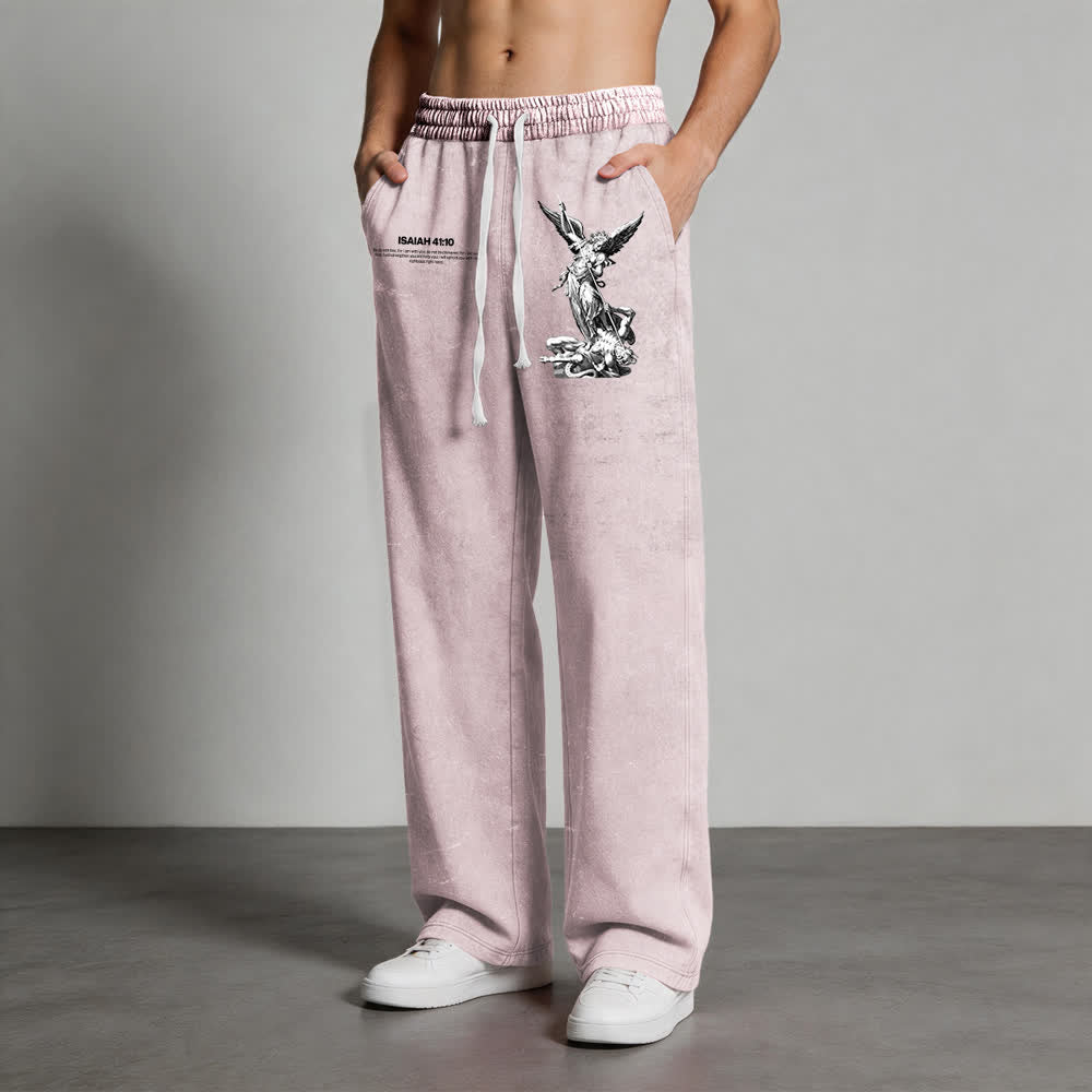 Christianartworkshop Archangel Michael Isaiah 41:10 Statement Washed Sweatpants - image 17