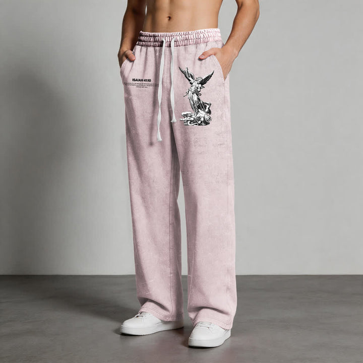 Christianartworkshop Archangel Michael Isaiah 41:10 Statement Washed Sweatpants - image 17