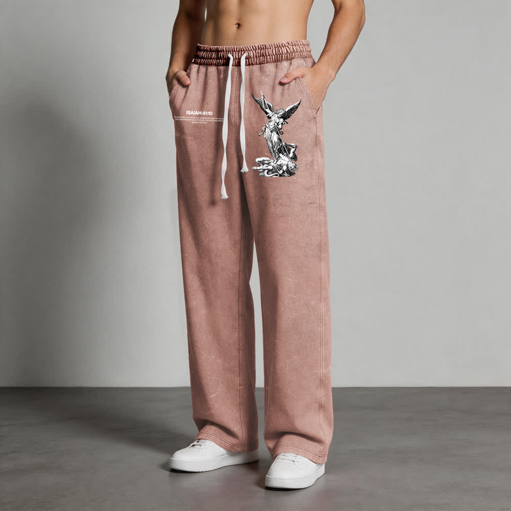 Christianartworkshop Archangel Michael Isaiah 41:10 Statement Washed Sweatpants - image 11