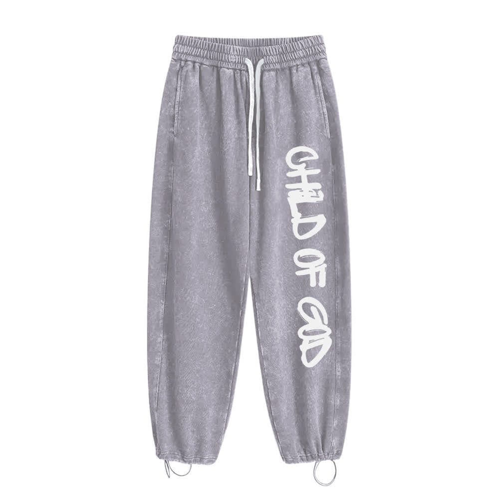Christianartworkshop Graffiti Child Of God Statement Washed Sweatpants - image 6