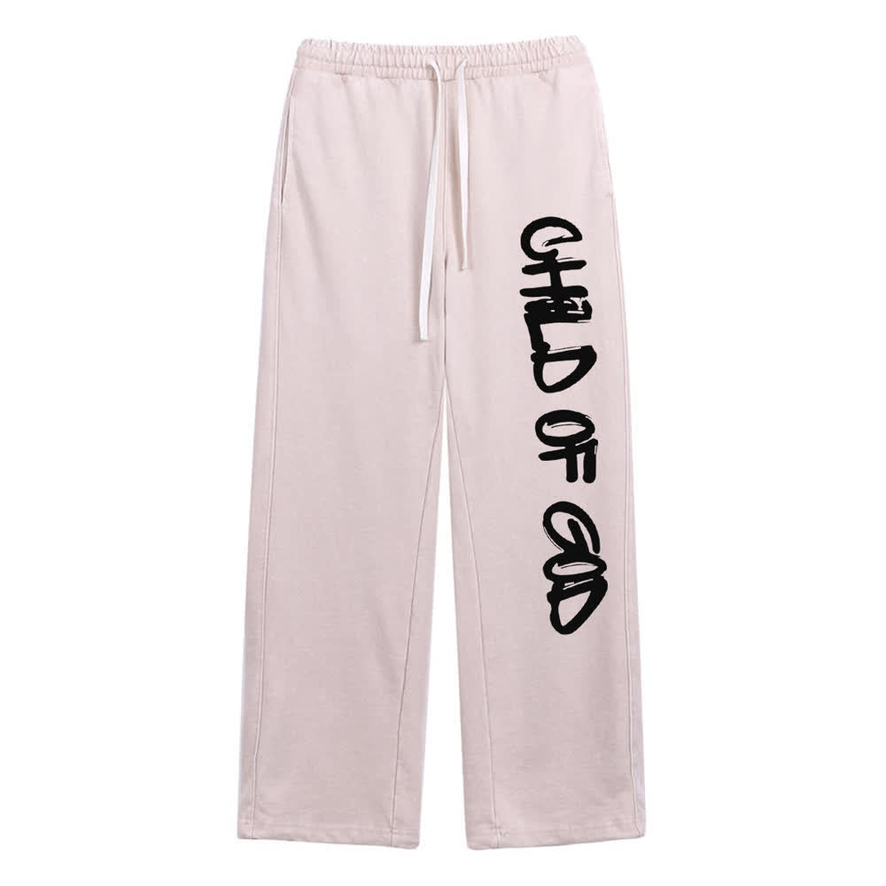 Christianartworkshop Graffiti Child Of God Statement Washed Sweatpants - Apricot - 2XL - image 17