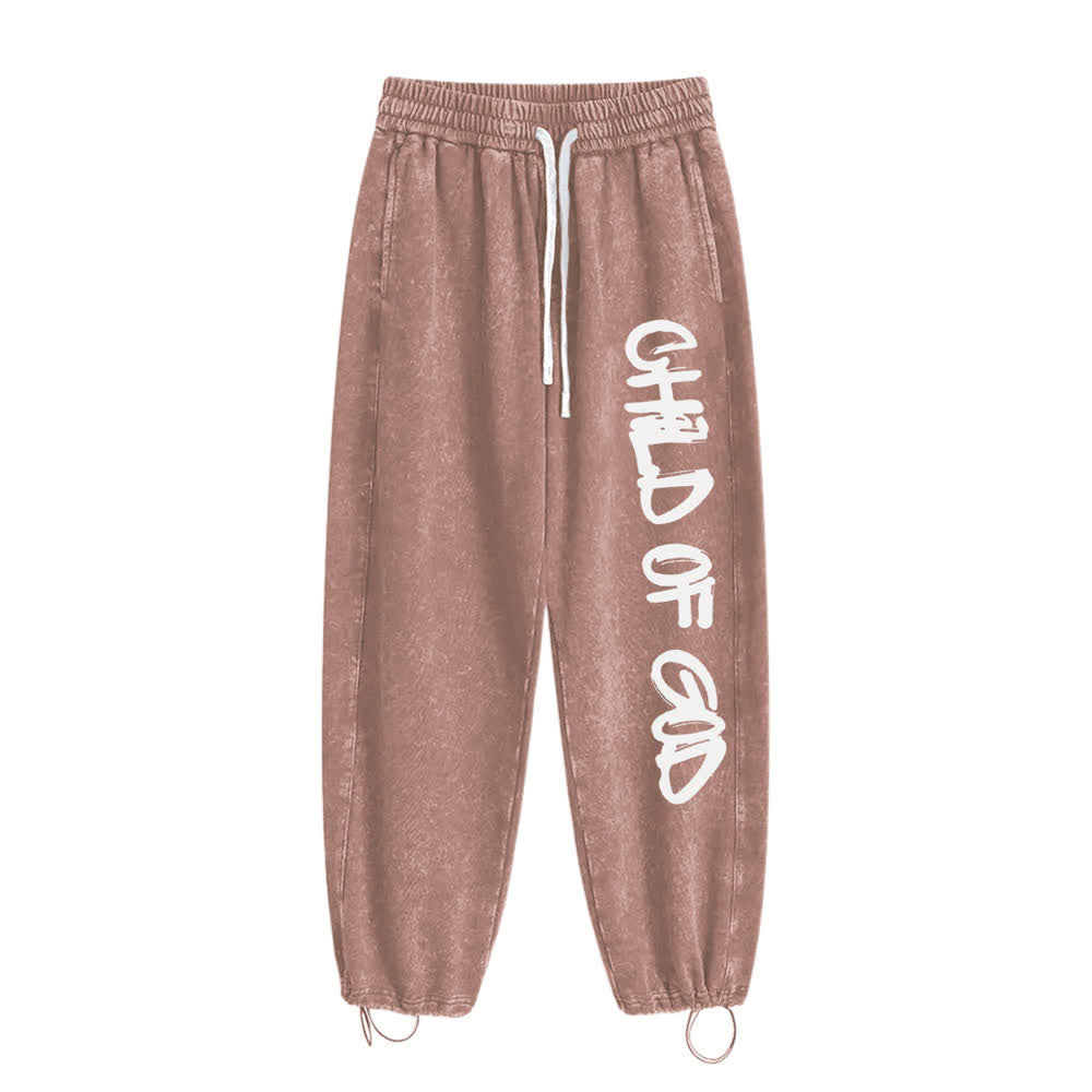 Christianartworkshop Graffiti Child Of God Statement Washed Sweatpants - image 12