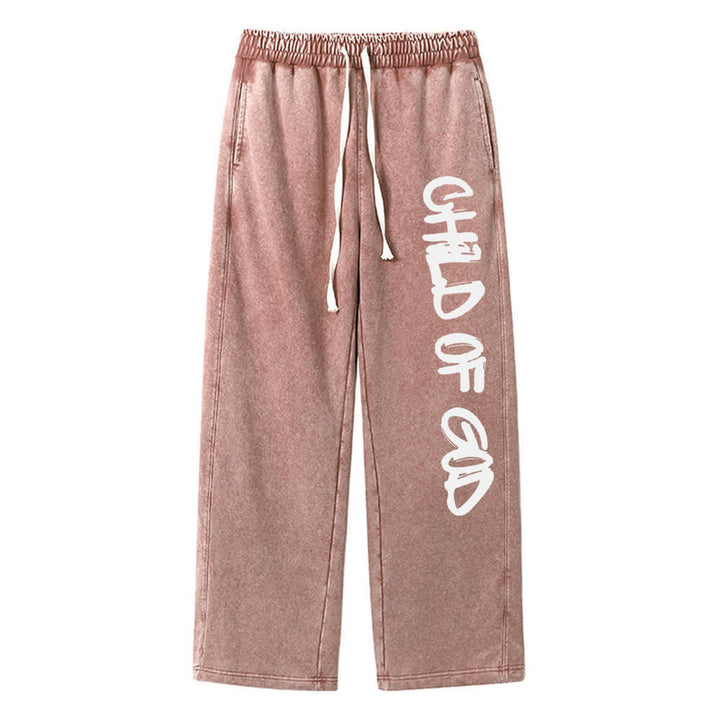 Christianartworkshop Graffiti Child Of God Statement Washed Sweatpants - Brown - 2XL - image 11
