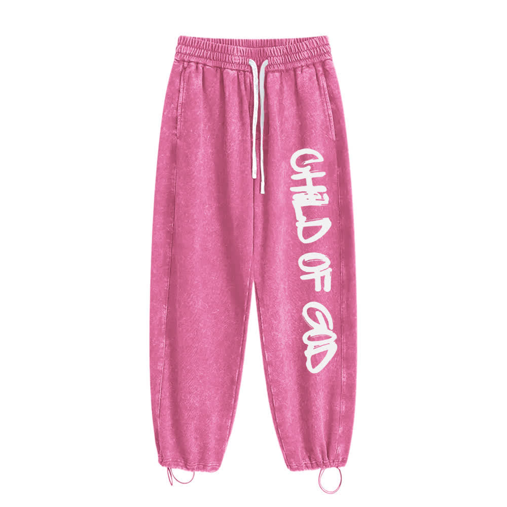 Christianartworkshop Graffiti Child Of God Statement Washed Sweatpants - image 15