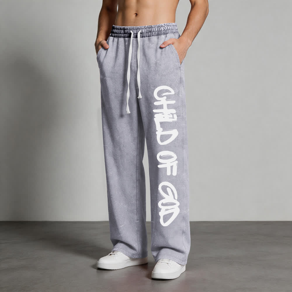 Christianartworkshop Graffiti Child Of God Statement Washed Sweatpants - image 7