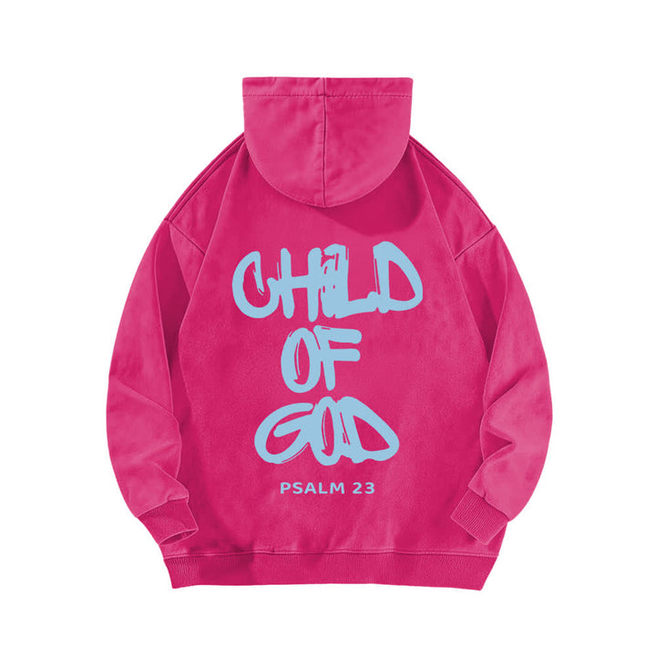 Christianartworkshop Inspirational Child Of God Psalm 23 Front & Back Print Washed Hoodie - image 16