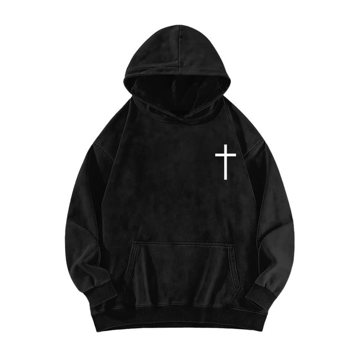 Christianartworkshop Philippians 4:13 Gothic Back Print Cross Washed Hoodie - image 2