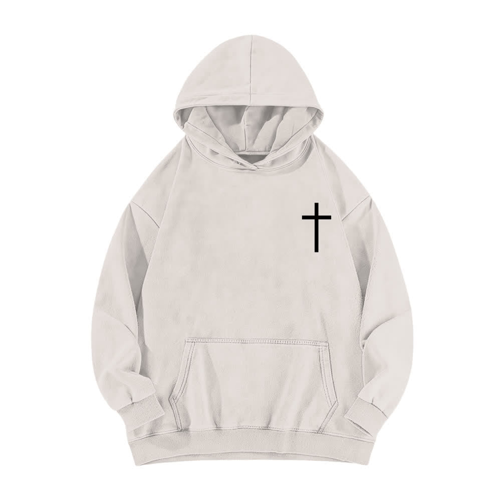Christianartworkshop Philippians 4:13 Gothic Back Print Cross Washed Hoodie - image 5